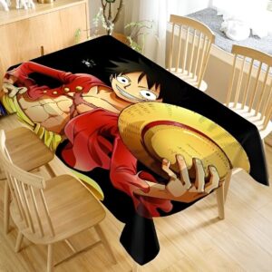 Nappe One Piece 140x180 cm avec illustration de Monkey D. Luffy en aventurier, personnage principal du manga