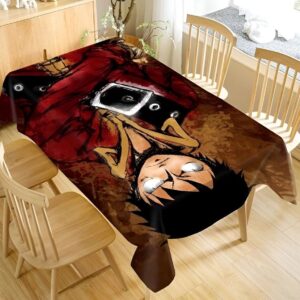 Nappe table 140x180cm design Luffy Capitaine Pirate Chapeau Paille One Piece