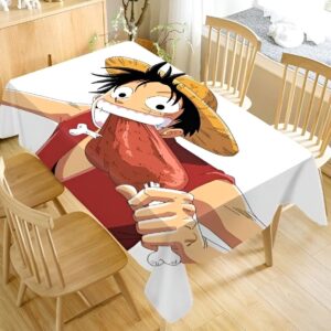 Nappe One Piece 140x180 cm motif Luffy festin avec équipage Mugiwara en tissu Oxford robuste