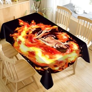 Nappe Portgas D. Ace motif flammes incandescentes pour table One Piece