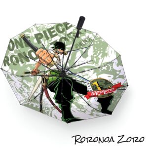 Parapluie Zoro One Piece sabreur design soigné polyester