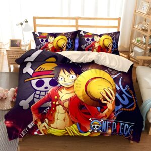 Parure de lit Luffy Mugiwara avec design One Piece coloré