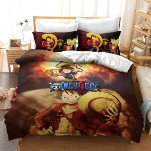 Parure de lit One Piece Luffy Supernovas avec design dynamique et coloré