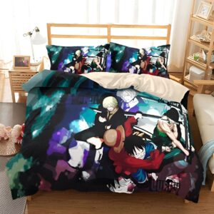 Parure de lit Monster Trio avec Luffy Zoro Sanji One Piece