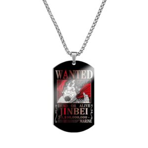 Pendentif Wanted Jinbei en acier inoxydable de l'univers One Piece