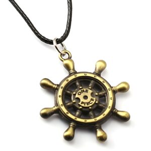 Pendentif bronze gouvernail bateau pirate One Piece