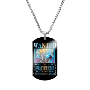 Pendentif Marco le Phénix avis de recherche acier inoxydable One Piece