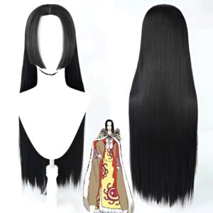 Perruque Boa Hancock noire longue cosplay One Piece