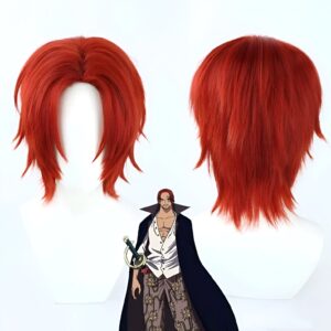 Perruque cosplay Shanks le Roux Pirates Roux rouge One Piece