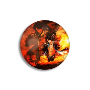 Pin's Portgas D. Ace, accessoire One Piece 58mm, design minutieux avec flammes, couleurs éclatantes