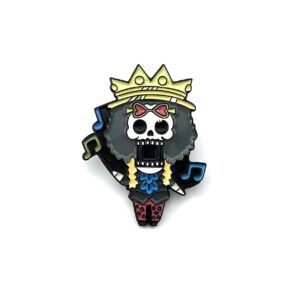 Pin's Brook chibi 58mm, accessoire collector One Piece, Chapeau de Paille