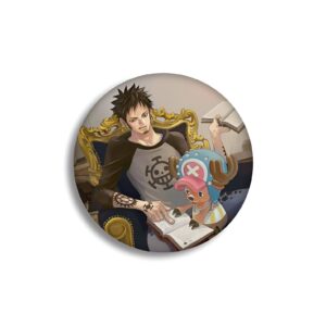 Pin's Chopper rond 58mm métal Mugiwara One Piece