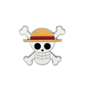 Pin's Jolly Roger des Mugiwara One Piece metal crane chapeau paille