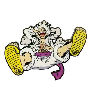 Pin's Luffy Gear 5 blanc métal double attache One Piece