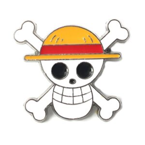 Pin's metal tête de mort inspire de l'imagerie pirate One Piece