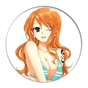 Pin's Nami navigatrice One Piece 58mm design vibrant