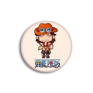 Pin's Chibi Portgas Ace, accessoire kawaii One Piece 58mm, style mignon adorable