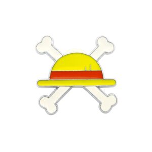 Pin's Chapeau de Paille avec os croisés, symbole iconique de Luffy One Piece