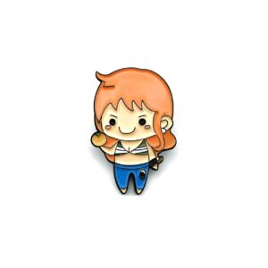 Pin's Nami Chibi kawaii, design détaillé navigatrice One Piece