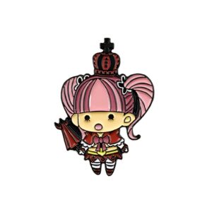 Pin's Perona métal émaillé rose et noir Thriller Bark