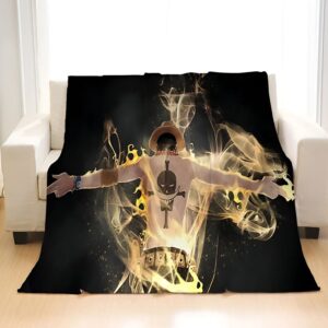 Plaid One Piece Portgas D Ace flammes Mera Mera no Mi 80x120cm