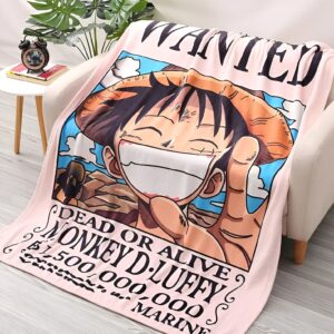 Plaid One Piece avis de recherche Luffy Wanted poster Marine