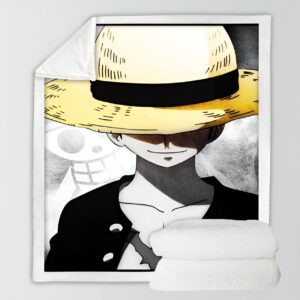 Plaid Luffy Roi des Pirates One Piece, polyester 150x200 cm