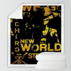 Plaid One Piece Luffy Nouveau Monde 150x200cm polyester moelleux