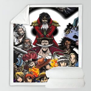 Plaid 150x200cm Légendes et Générations One Piece, Gol Roger Whitebeard Luffy