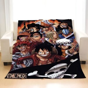 Plaid One Piece motif personnages en bataille 80x120cm Mugiwara