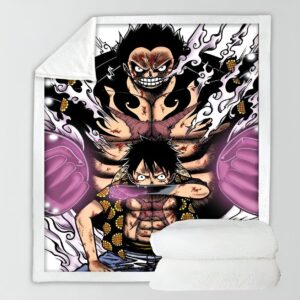 Plaid Luffy Gear 4 One Piece, polyester doux 150x200 cm