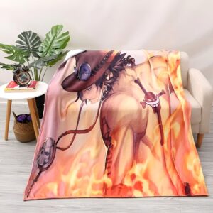 Plaid 80x120cm Portgas D Ace flammes Whitebeard Pirates