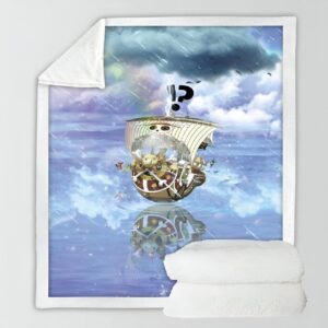 Plaid thème Thousand Sunny navire One Piece 150x200cm polyester doux détails
