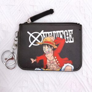 Porte-cartes Luffy One Piece simili cuir compact pour fans