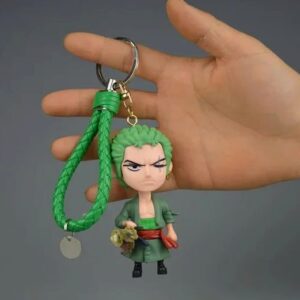 Figurine porte-clé Roronoa Zoro en PVC, sabreur des Pirates au Chapeau de Paille avec bandana vert