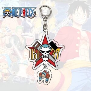 Porte-clé en métal inspiré du personnage Franky de One Piece
