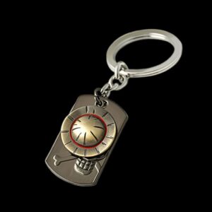 Porte-clé en métal à l'effigie du chapeau de paille de Luffy, accessoire One Piece robuste et détaillé