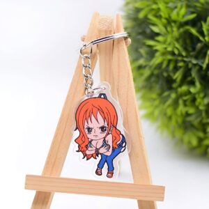 Porte-clé Nami figurine, design manga One Piece, accessoire pour fans de la navigatrice