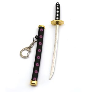 Porte-clé miniature avec les trois sabres de Zoro en alliage métallique