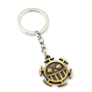 Porte-clé Trafalgar Law Heart Pirates métal sombre design One Piece