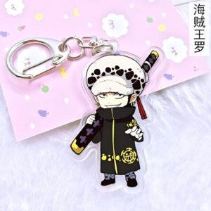 Porte-clé métal au design épuré de Trafalgar Law One Piece