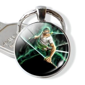 Porte-clé Zoro style trois sabres One Piece, accessoire Mugiwara robuste