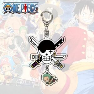 Porte-clé en métal au symbole distinctif de Zoro