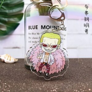 Porte-clés Doflamingo en métal design One Piece