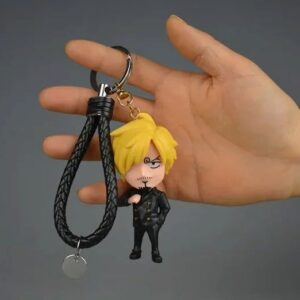 Porte-clés figurine Sanji costume noir avec posture élégante