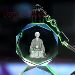 Porte-cles Sanji Vinsmoke One Piece lampe LED 3D verre grave cuisinier