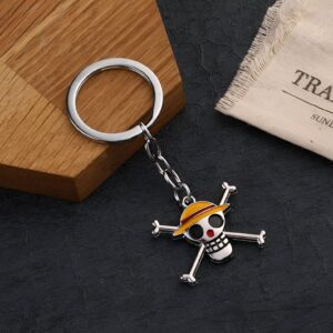 Porte-clés Luffy Jolly Roger en alliage de zinc One Piece