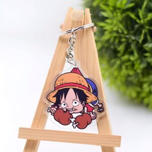 Porte-clé One Piece représentant Monkey D Luffy capitaine des Pirates Mugiwara avec son chapeau emblématique