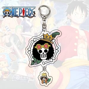 Porte-clés One Piece Brook, métal avec finition soignée, design Soul King