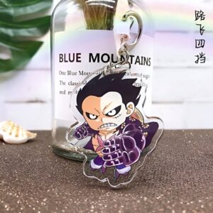 Porte-clés Luffy Gear 4 en métal avec posture dynamique